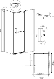 Grossman  Душевой уголок Pragma 100x80x195 профиль хром стекло прозрачное – фотография-11